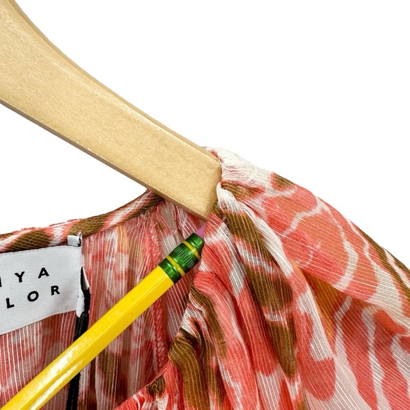 TANYA TAYLOR Dress York Lined Guava Multi - Picture 12 of 13
